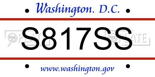 S817SS District Of Columbia License Plate