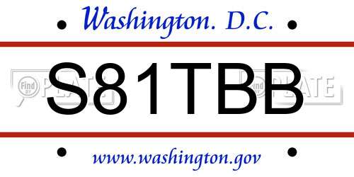 S81TBB District Of Columbia License Plate