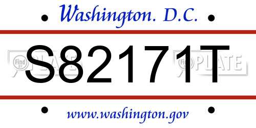 S82171T District Of Columbia License Plate
