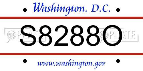 S8288O District Of Columbia License Plate