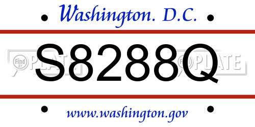 S8288Q District Of Columbia License Plate