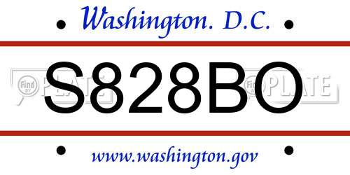 S828BO District Of Columbia License Plate