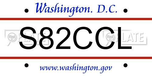 S82CCL District Of Columbia License Plate