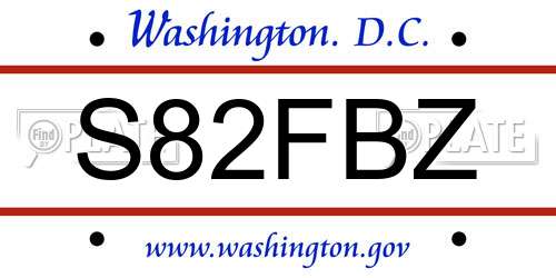S82FBZ District Of Columbia License Plate