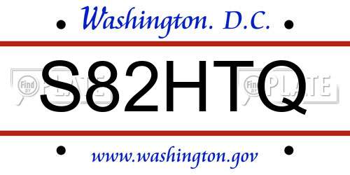 S82HTQ District Of Columbia License Plate