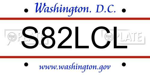 S82LCL District Of Columbia License Plate