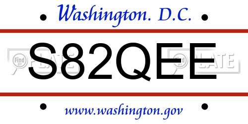 S82QEE District Of Columbia License Plate