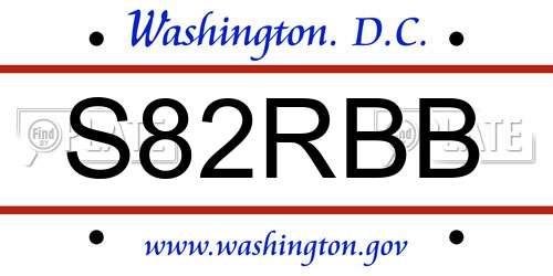 S82RBB District Of Columbia License Plate