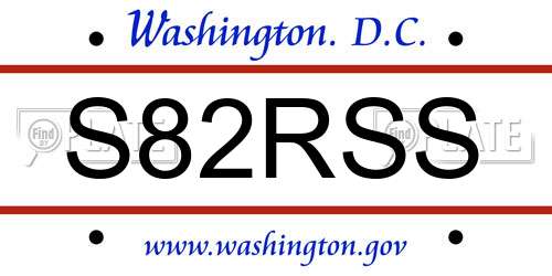 S82RSS District Of Columbia License Plate