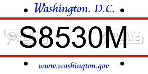 S8530M District Of Columbia License Plate