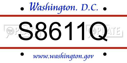 S8611Q District Of Columbia License Plate