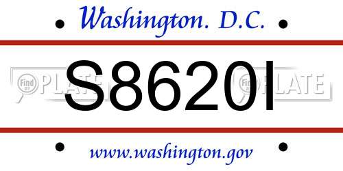 S8620I District Of Columbia License Plate