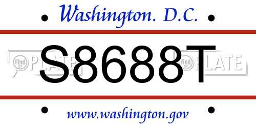 S8688T District Of Columbia License Plate