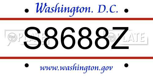 S8688Z District Of Columbia License Plate