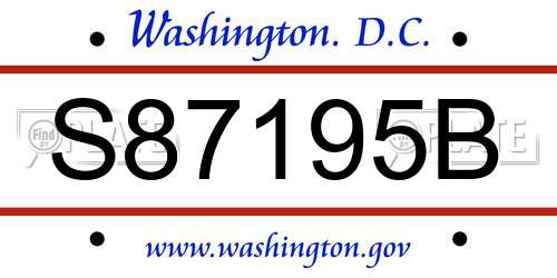 S87195B District Of Columbia License Plate