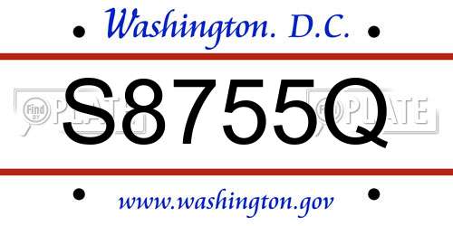 S8755Q District Of Columbia License Plate