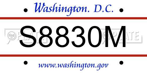 S8830M District Of Columbia License Plate