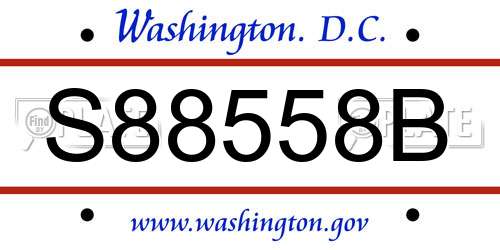 S88558B District Of Columbia License Plate