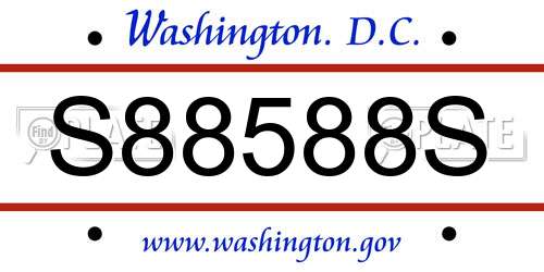 S88588S District Of Columbia License Plate