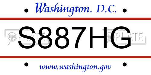 S887HG District Of Columbia License Plate