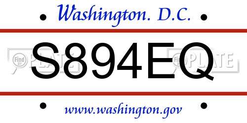S894EQ District Of Columbia License Plate