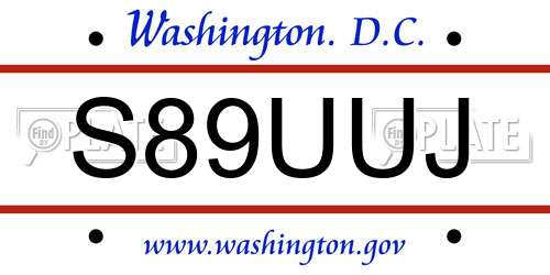 S89UUJ District Of Columbia License Plate