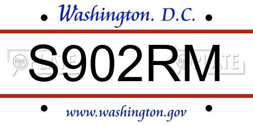 S902RM District Of Columbia License Plate