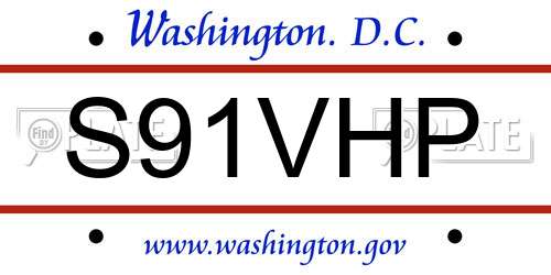 S91VHP District Of Columbia License Plate