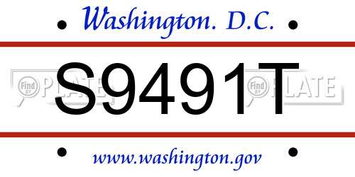 S9491T District Of Columbia License Plate
