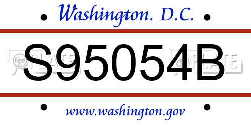 S95054B District Of Columbia License Plate