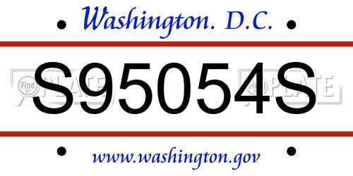 S95054S District Of Columbia License Plate