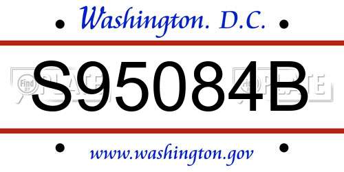 S95084B District Of Columbia License Plate