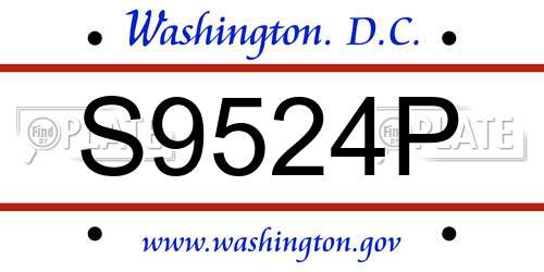 S9524P District Of Columbia License Plate