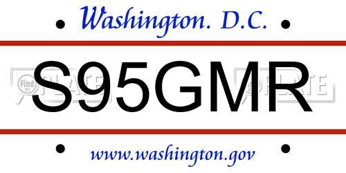 S95GMR District Of Columbia License Plate