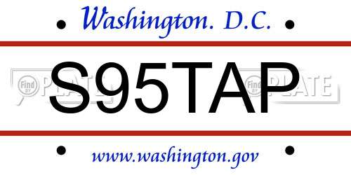 S95TAP District Of Columbia License Plate