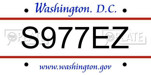 S977EZ District Of Columbia License Plate