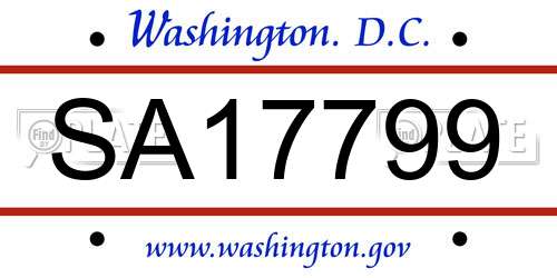 SA17799 District Of Columbia License Plate