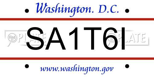 SA1T6I District Of Columbia License Plate