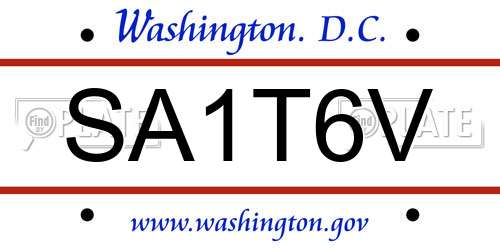 SA1T6V District Of Columbia License Plate