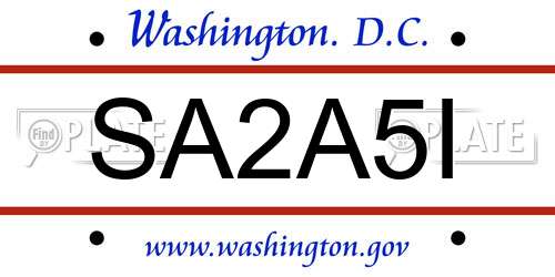 SA2A5I District Of Columbia License Plate