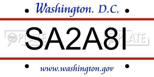 SA2A8I District Of Columbia License Plate