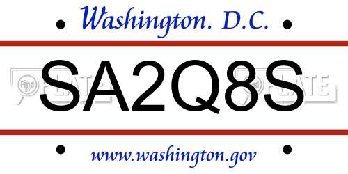 SA2Q8S District Of Columbia License Plate