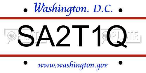 SA2T1Q District Of Columbia License Plate