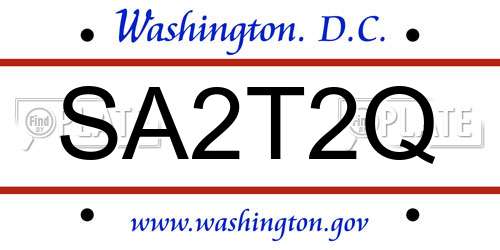 SA2T2Q District Of Columbia License Plate
