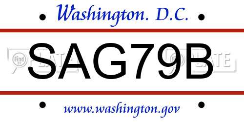 SAG79B District Of Columbia License Plate
