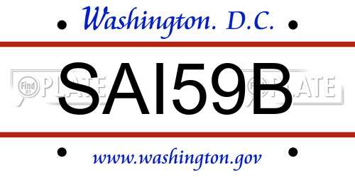 SAI59B District Of Columbia License Plate