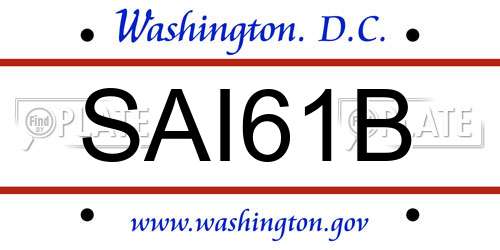 SAI61B District Of Columbia License Plate