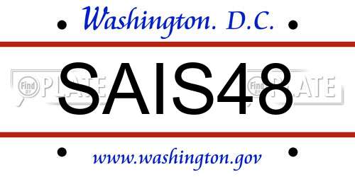 SAIS48 District Of Columbia License Plate