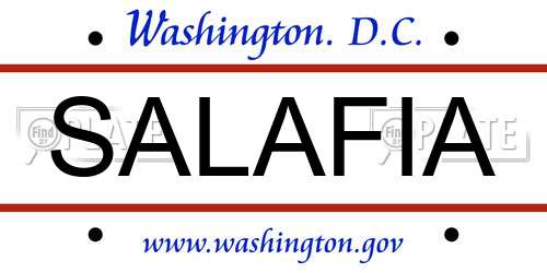 SALAFIA District Of Columbia License Plate