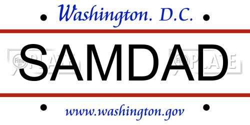 SAMDAD District Of Columbia License Plate